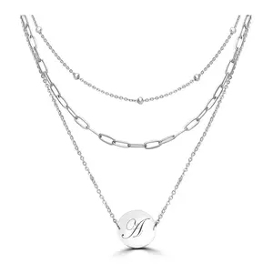 Steel by Design Multilayer Initial Necklace