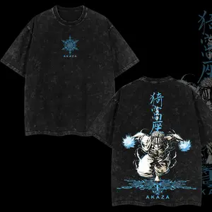 [NeoTokyoStatic] 'Destructive Death' Akaza Upper Moon 3 Demon Slayer Anime Retro Unisex Acid Washed T-Shirt, Hoodie, 100% Heavy Cotton Demon Slayer2026 Oversized Unisex Anime Merch, Soft Cotton Streetwear Clothes, Unisex Manga Apparel, Gift for Anime Fans