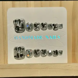Handmade Press on Toe Nails Kit - 10pc - Pedicure, Nail Art & Nail Care