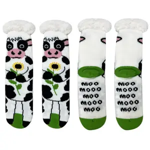 Cozy Moments Cow Sherpa Socks