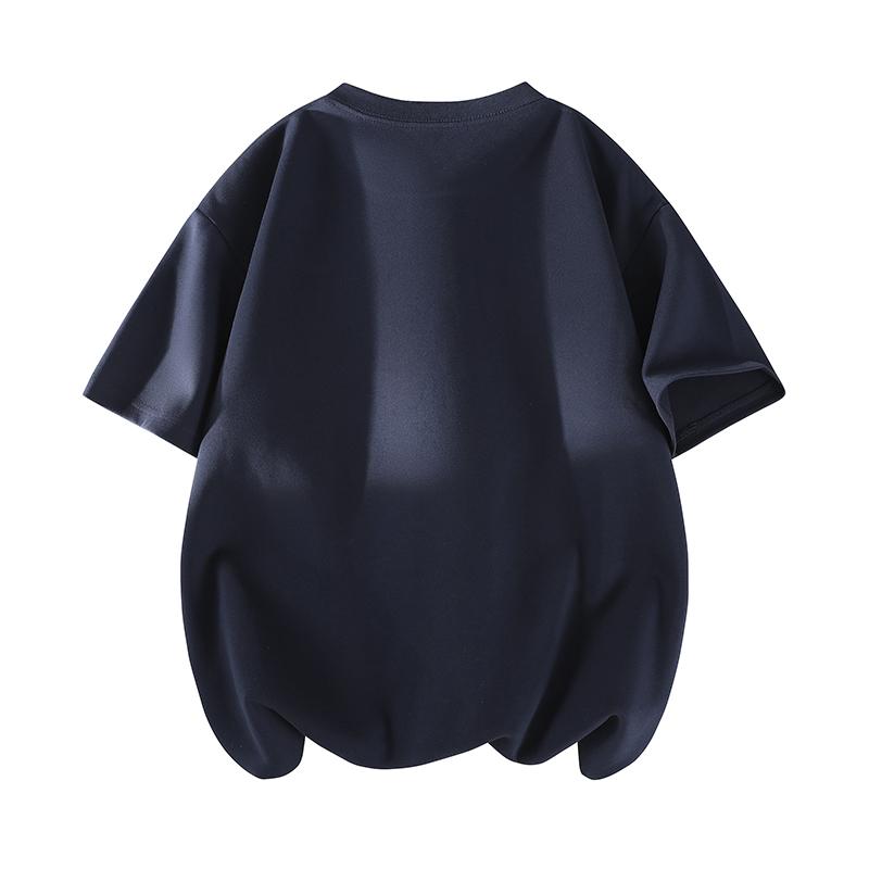 Men's 3PCS 100% cotton Crew Neck T-Shirts Set - Soft Loose Fit Navy Gray Black Tees for Casual Daily Wear