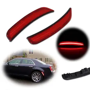 2PCS Red LED Rear Side Marker Signal lamps Lights For 2015 2016 2017 2018 2019 2020 2021 2022 2023 Chrysler 300,Replace OEM 68214402AD, 68214403AD