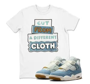 AJ 4 Denim Worn Blue Sneaker T Shirt Match Cloth, AJ 4 Denim  Sneaker Match Shirt, AJ 4 Denim Youth and Adult Tshirt