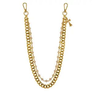 Cross Cuban Pant Chain – Gold / Silver Double Link Chain
