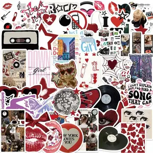 50 count Aesthetic Downtown Girls Stickers Pack Cool Trendy Y2K Stickers for Water Bottle Funny  Stickers for Teens Adults Vinyl Stickers for Laptop Skateboard Party Supplies(Downtown)