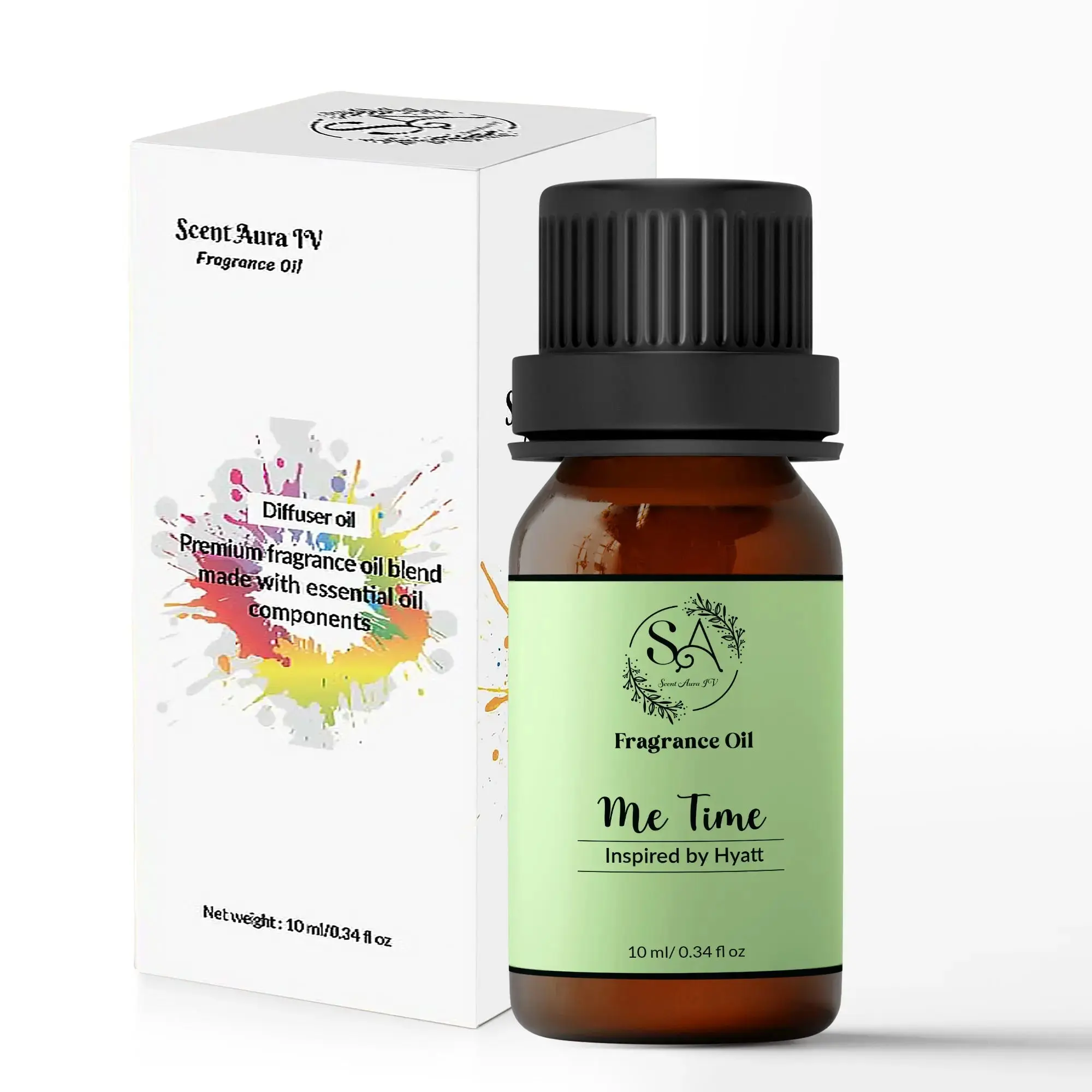 Scent Aura IV Me Time Diffuser Oil – Relaxing Hotel Inspired Fragrance Oil for Waterless, Reed & Ultrasonic Diffusers, Black Tea, Orange & Vanilla, 10/50/100ml