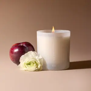 LE PRUNIER Spring Bloom Candle 100% Plant-Based Hand Poured Wax Vegan Decorative Candle with Plum & White Amber Notes
