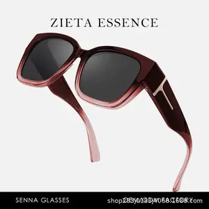 [FitOver Sunglasses]SIPHEW Mirrored Sunglasses Polarized Fit Over Glasses for Women Men for Driving - Trendy Large Square Oversized UV400 Protection Sun Glasses