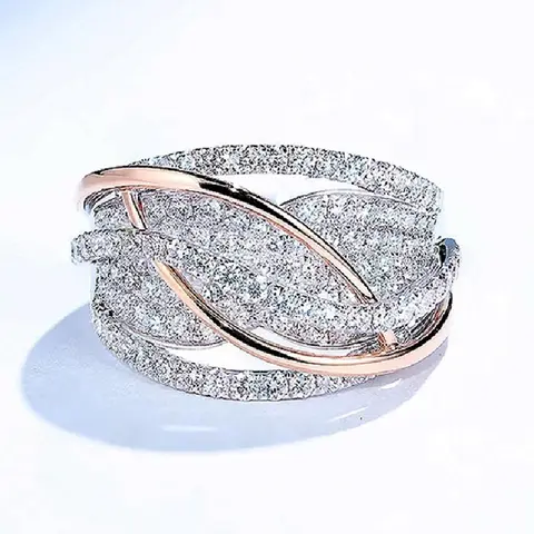 Elegant Rhinestone Decorated Ring, Exquisite Trendy Layered Ring for Women for Daily & Party Decoration, Wedding Engagement Anniversary Party Jewelry Gifts, Wedding Promise Rings, Stackable Rings, Bridal Rings, Beautiful Rings