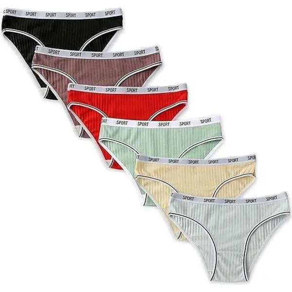 Women's Cotton Briefs, High Waisted & High Cut Bikini Panties, Feminine Moisture Wicking Multipack, Colored Cotton Briefs, Cotton High Waisted Briefs