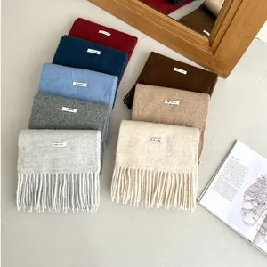 Classic Couple Wool Blended Scarf - Soft, Artisan Fringe Detailing, Durable Woven Texture, Breathable, Bohemian Elegance, Warm Versatile Autumn & Winter Accessory