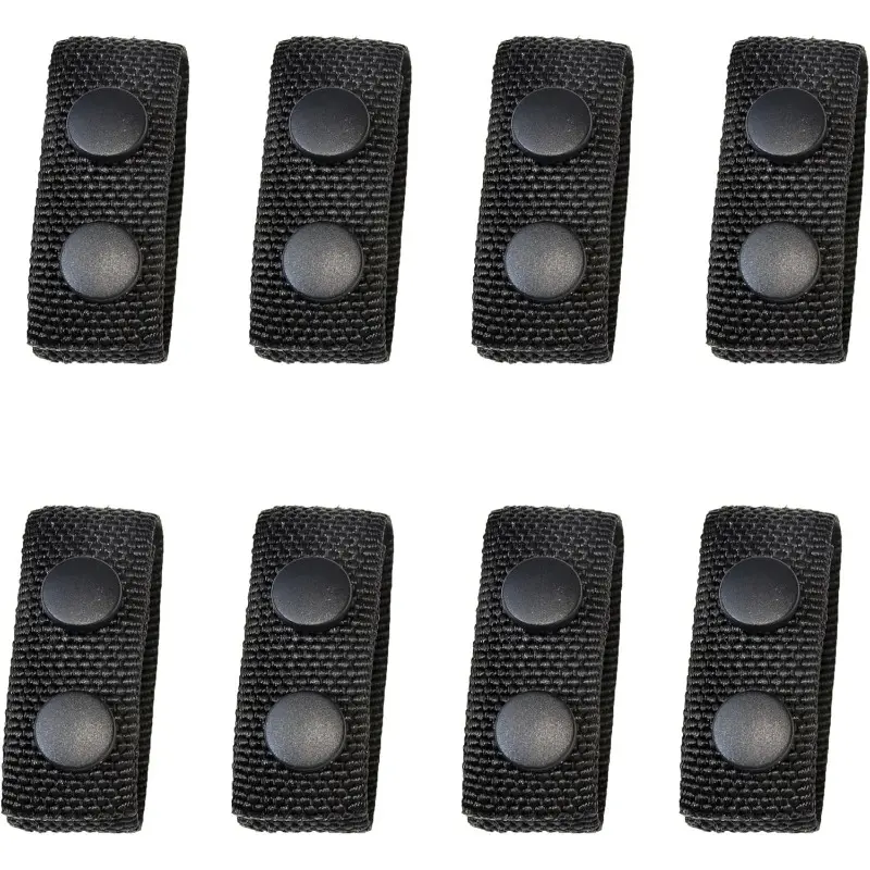 Tactical Duty Belt Keeper Stays Holders Nylon Double Snaps for 2" Belts Fixing Security Tactical Belt Accessories Adjustable Flat Buckle Closure