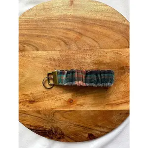 Custom Wristlet Fabric Key Fob Key Chain-Flannel