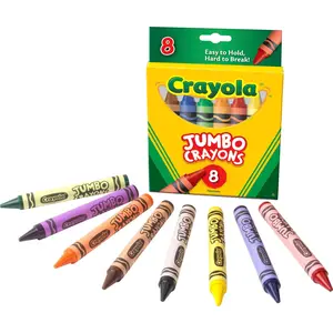 Jumbo Crayon Set - 8 Count for Kindergarten and Preschool Supplies, Ideal for Young Artists