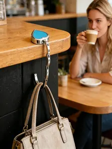 Leather Heart-Shaped Metal Hook, Women's Handbag Desktop Holder Stand, 7 Colors, Supports 22.05 Lb, Strong Metal, Travel Office Leisure