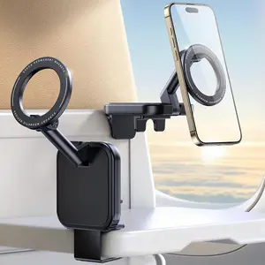 Travel Accessories Airplane Phone Holder for MagSafe, Travel Essentials Phone Mount with Multi-Angle Rotation, Travel Must Haves for Flying Smartphone Stand Cellphone lisen  phonemount