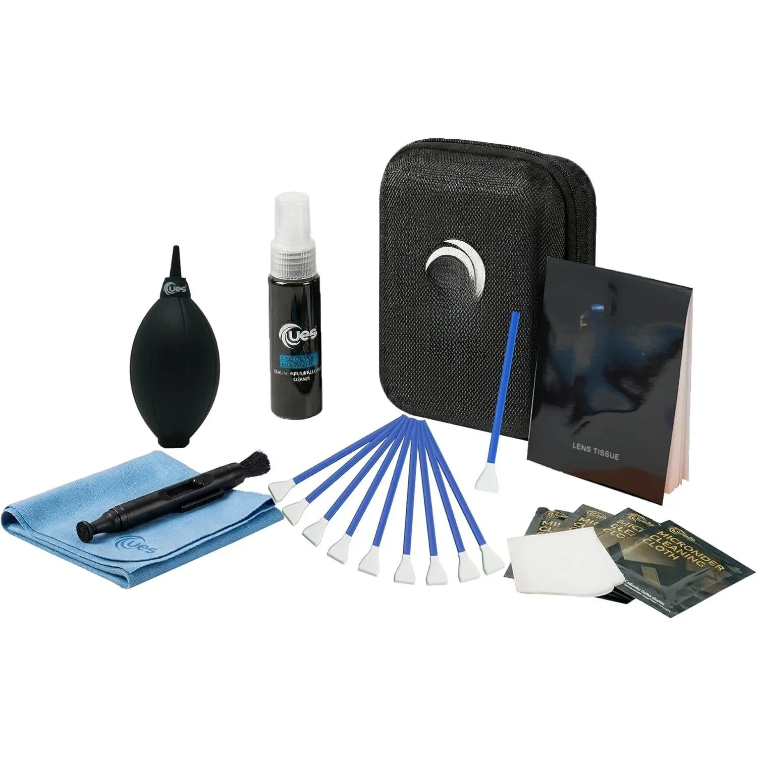 Professional Camera Cleaning Kit with Hard Travel Case - DSLR & Mirrorless Maintenance Bundle: 2-in-1 Lens & Sensor Cleaner, Air Blower, Pen, Microfiber Screen Cloths & 10 APS-C 16mm Swabs