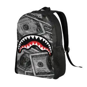 Shark Waterproof All Over Print Backpack 15 Laptop Sleeve Unisex for Teens Adults nstant Hit Gift Canvas Computer Bag Business Computer Bag