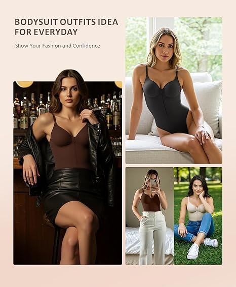 FeelinGirl Seamless Covered Bust Jumpsuit Thong Bodysuit Peach heart collar Fit Womenswear Comfort Shapewear Breathable Comfortable Day Sleeveless Corset Zipper TikTokShopBlackFriday