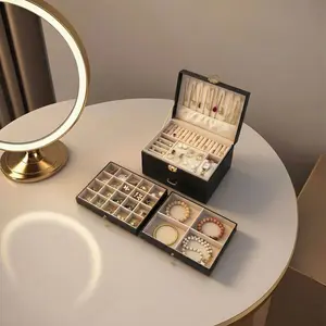 Lockable Jewelry Storage Box, Large Capacity, Suitable for Necklaces, Earrings, Bracelets, Watches, Desktop Display Organizer