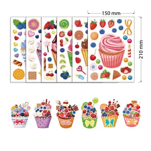 12 Sheets Cupcake Make a Face Sticker Sheets for Kids Todders Activities, Make Your Own Stickers for Kids Birthday Party Favor Supplies Craft
