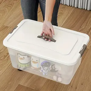 3 Piece Storage Boxes Set, Different Sizes Clothing Organizer, Snack Toy Container with Handle, Stackable Sorting Containers