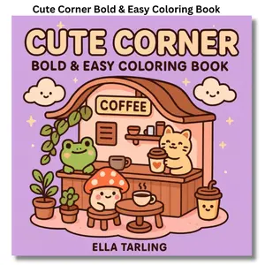 Cute Corner – Cozy Hygge-Inspired Bold & Easy Coloring Book for Kids & Adults Paperback