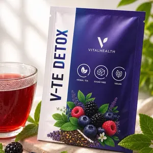 V-TEA Detox Herbal Tea Natural Sugar-Free Daily Wellness Support for Digestive Health 1 Bag Makes 4L Convenient for Regular Use