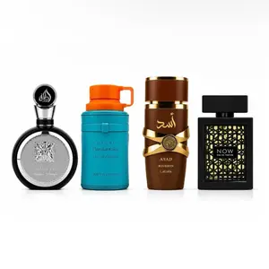 Lattafa Fakhar Men + Asad Bourbon + Rave Now Men + Mandarin Sky, 3.4 fl.oz (100ml), Fragrance bundle set Lattafa Fakhar Men + Asad Bourbon + Rave Now Men + Mandarin Sky, 3.4 fl.oz (100ml), Fragrance bundle set