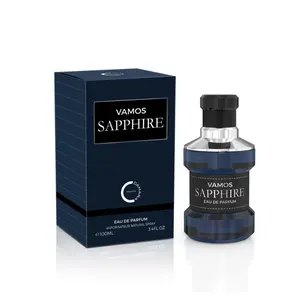 Vamos Sapphire EDP For Men 3.4 FL.OZ 100ML Perfume Eau de Parfum Spray Bottle