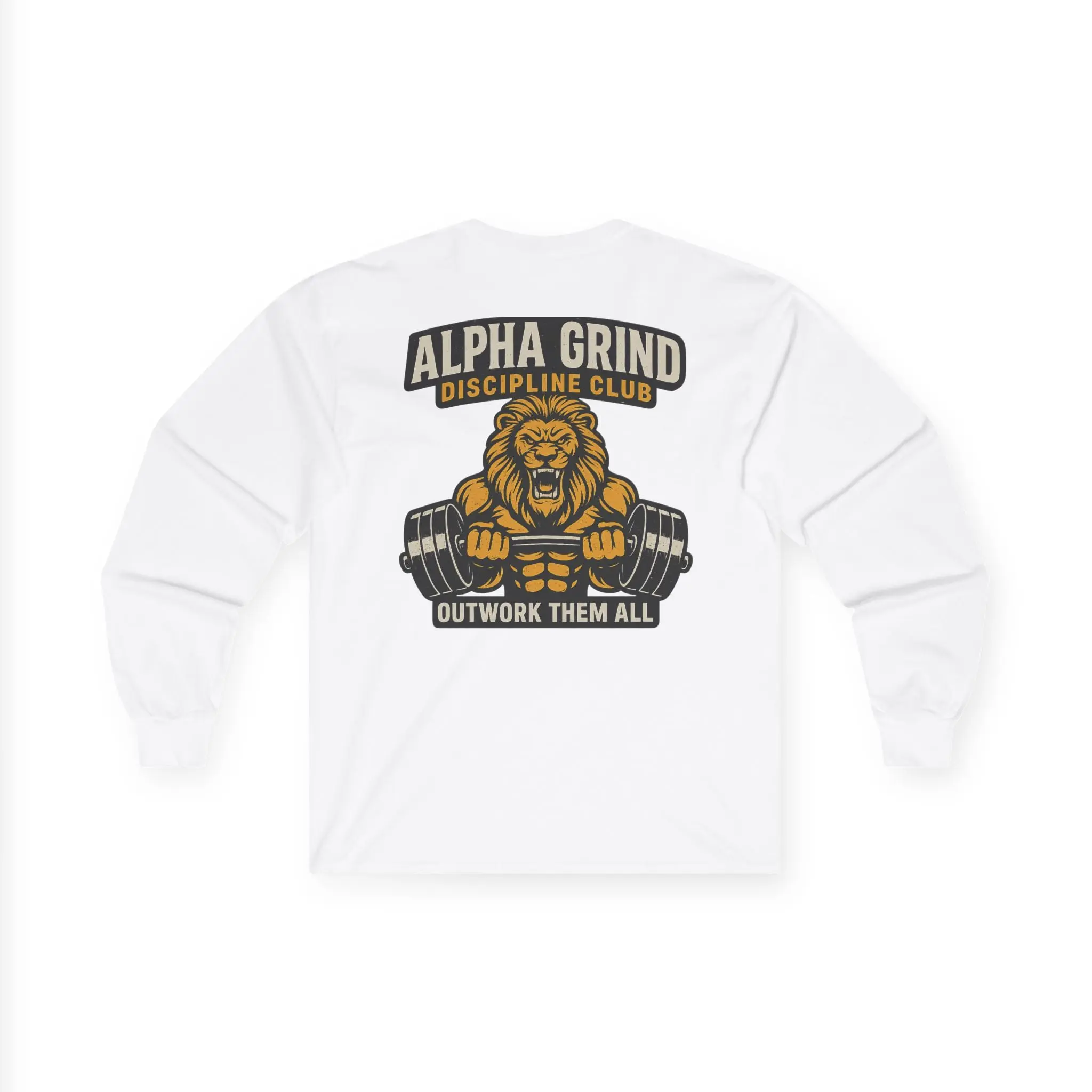 Alpha Grind Long Sleeve (front logo + back design) – Gym Apparel
