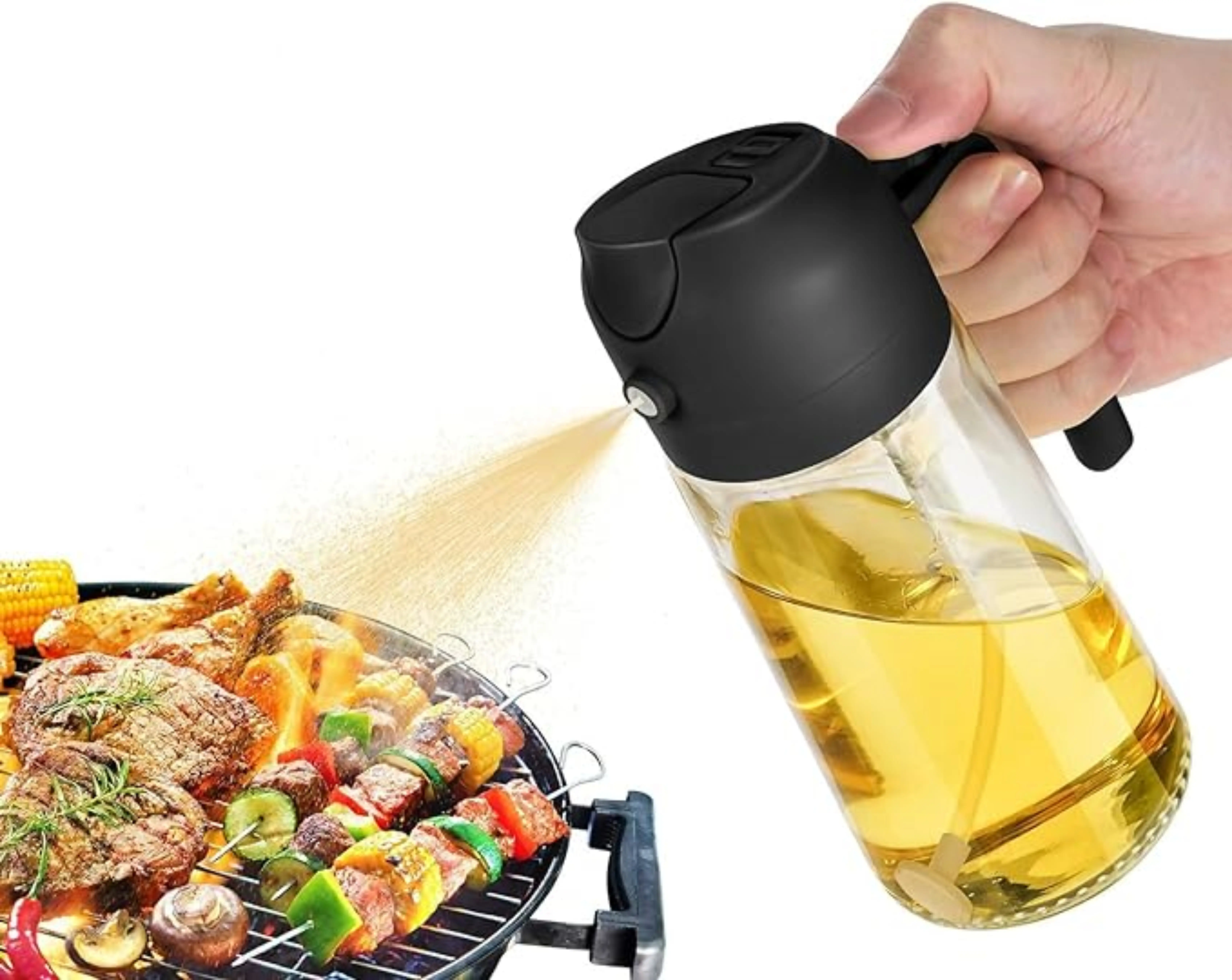 470ml Oil Sprayer Bottle, Oil Spray Bottle, Household Oil Dispenser, Automatic Opening & Closing Oil Sprayer Bottle, Kitchen Tools, Kitchen Products, Kitchen Utensils & Gadgets