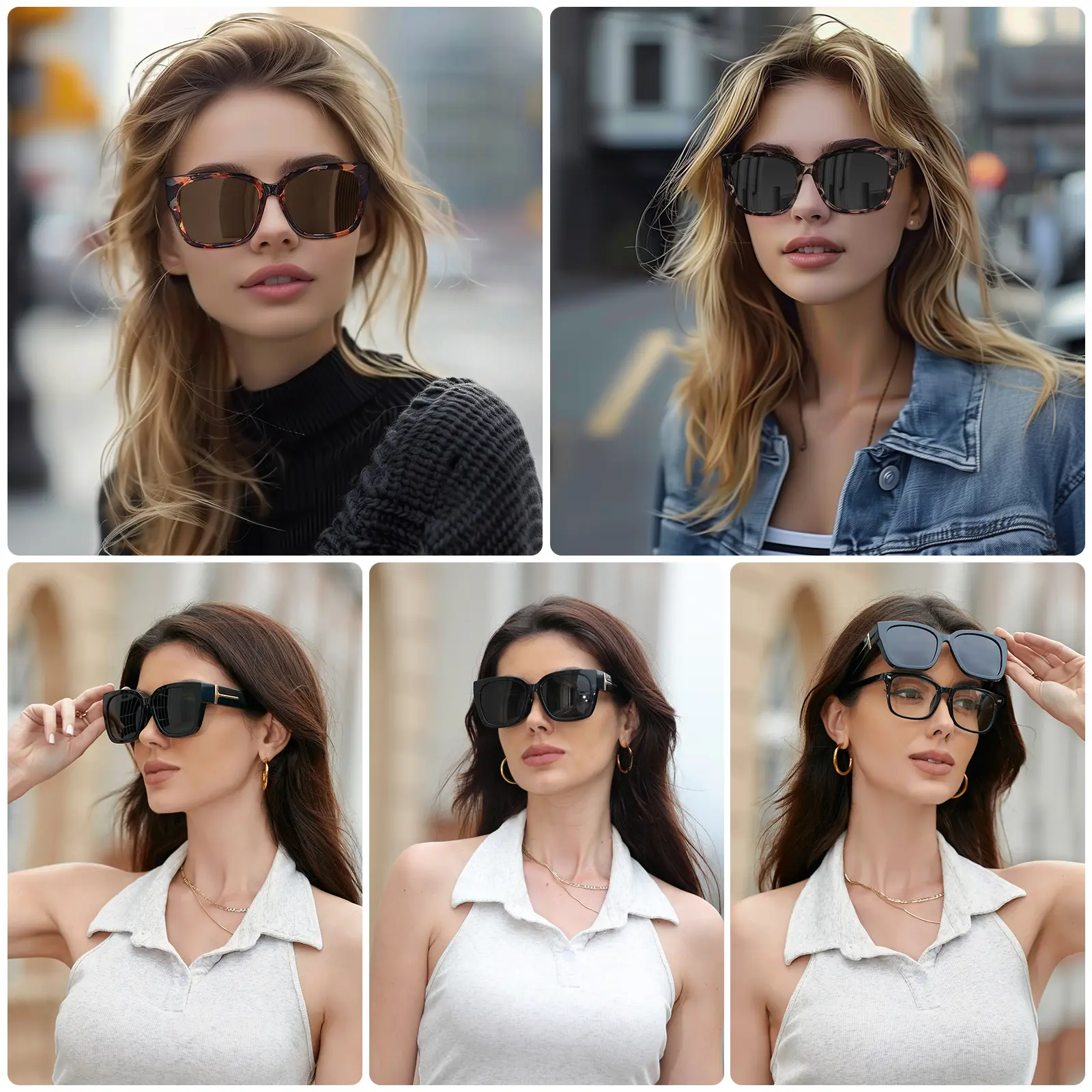 Fit Over Glasses Sunglasses Women Oversized Polarized UV400 Protection 2 Pack Myiaur 2 Pack Cover Sunglasses Women Polarized UV400 Ecuador  main image 3