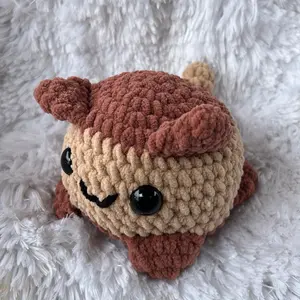 Handmade crochet fluffy pancake cat plush