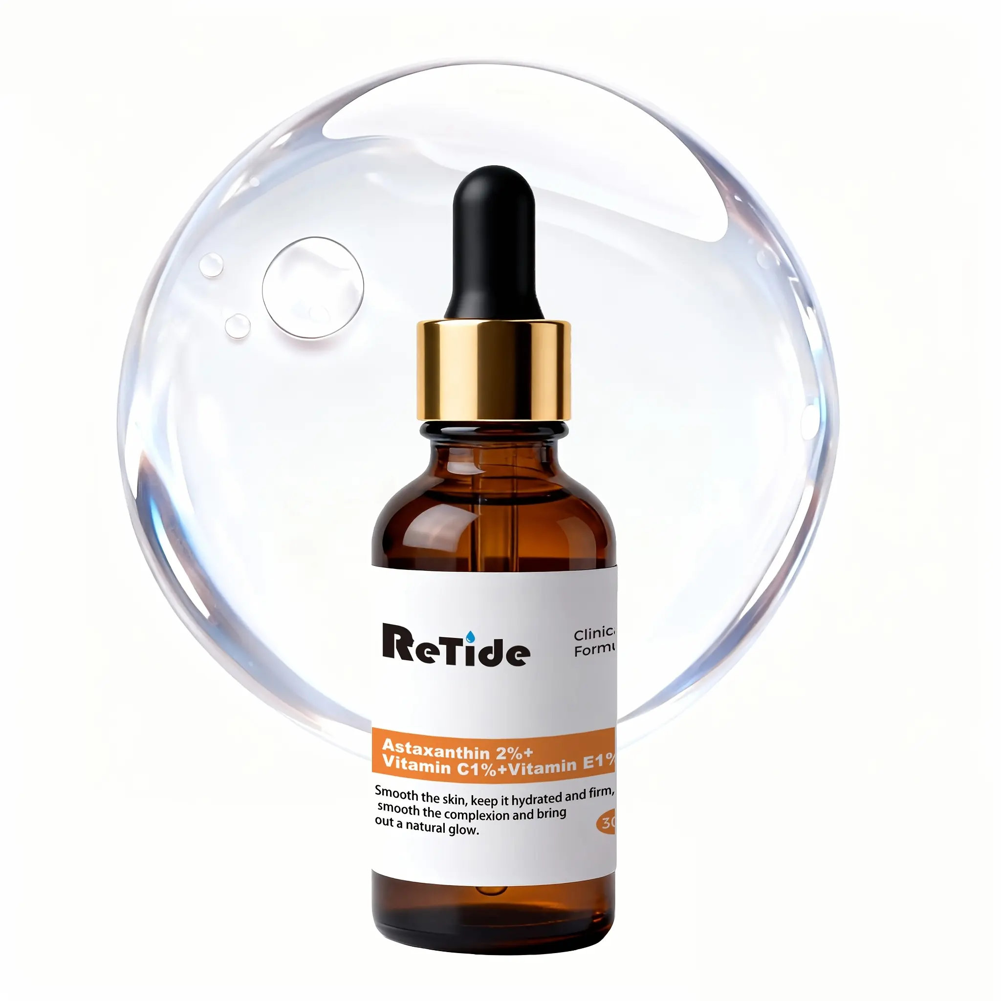 30ml Astaxanthin 2% + Vitamin C 1% + Vitamin E 1% Serum – Antioxidant Face Essence for Brightening & Firming, Anti-Aging Skin Care,body,uneven,acetyl