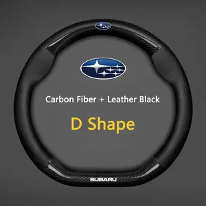 Racing Carbon Texture Anti Slip Steering Wheel Cover, Sweat Resistant, Safe Drive, for Subaru Brz Wrx Xv Ascent Forester Outback Impreza Legacy