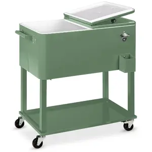 Best Choice Products 80qt Steel Rolling Cooler Cart w/ Bottle Opener, Catch Tray, Drain Plug, Locking Wheels