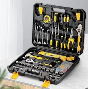 108/82 Piece Tool Box for Home, General Household Hardware Basic Tool Kit, Tool Set for Mechanic and Car Repair, with Storage Case