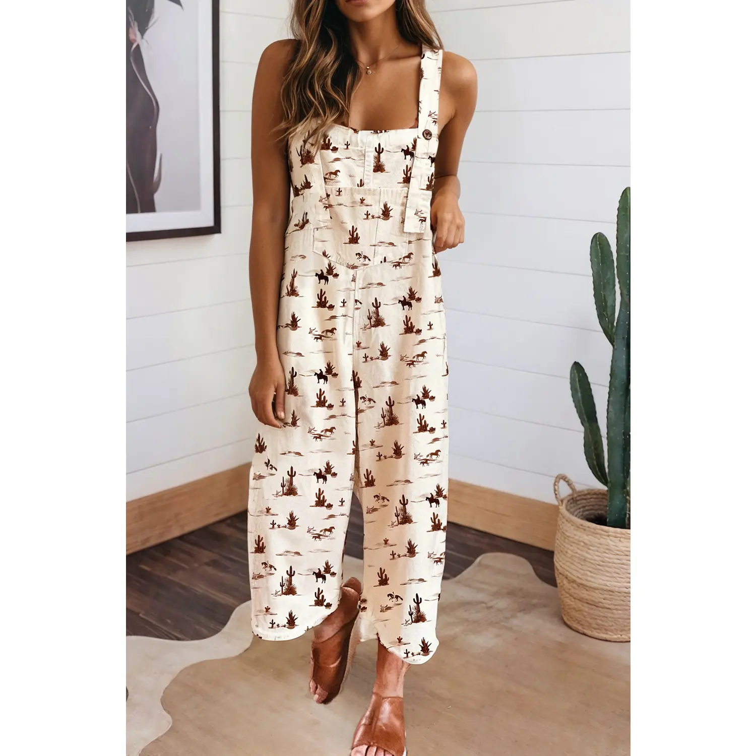 Western Button Strap Overalls