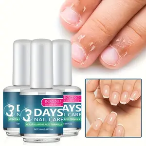 ROZINO Professional Nail Care Serum 16ml*3, Keratin Amino Acid Nail Strengthen Cuticle Oil, Deep Hydrate to Fix Thin Peeling Nails & Dry Cracked Hands