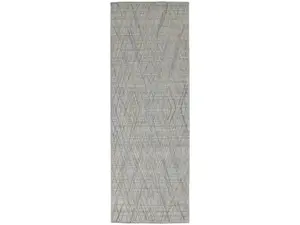 HomeRoots 513541 8 ft. Gray & Ivory Abstract Hand Woven Runner Rug