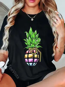 100% Cotton Pineapple Grenade Funny Pineapple T-Shirt