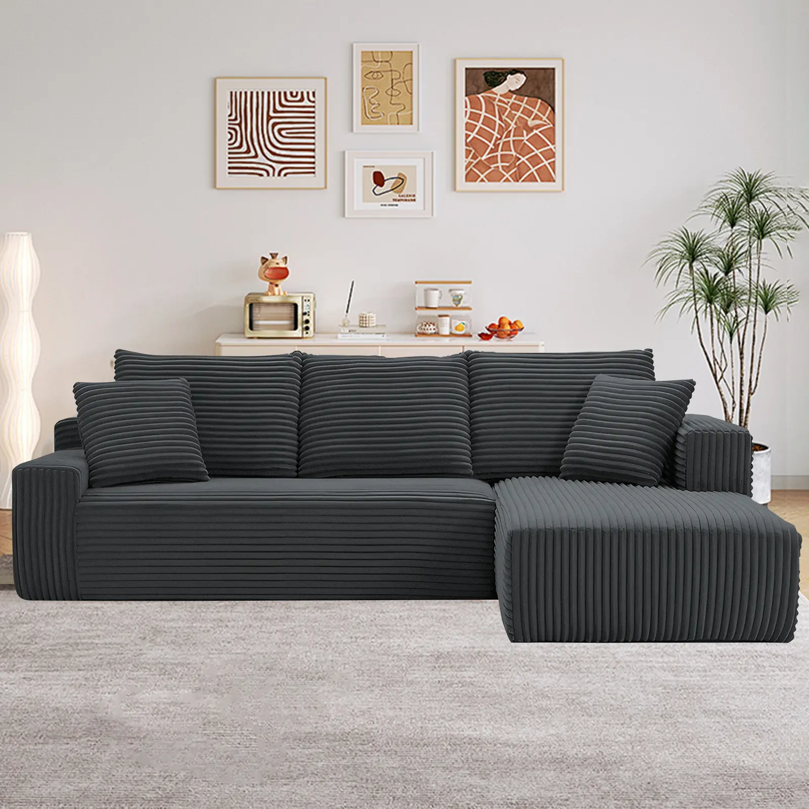 Grey-Right Facing Chaise