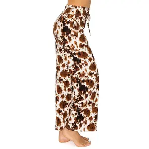 Brown Cow Print Comfortable Soft Lounge Pajama Pants