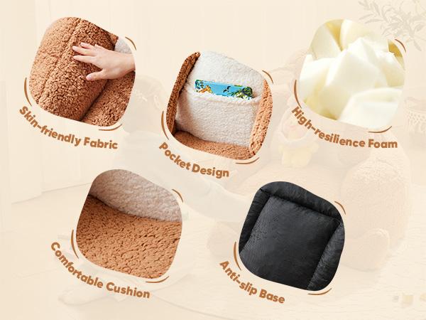 Kids Bean Bag Chair, Stuffed Toddler Couch with Faux Rabbit Fur Cover for Teens & Kids, Comfy Lazy Sofa Chair for Reader, Living Room, Bedroom, Aged 4-12 Years, 31 Inch, Kangaroo Brown Kids Bean Bag Chair, Stuffed Toddler Couch with Faux Rabbit Fur Cover for Teens & Kids, Comfy Lazy Sofa Chair for Reader, Living Room, Bedroom, Aged 4-12 Years, 31 Inch, Kangaroo Brown