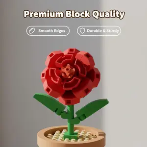 Educational Building Block Toy, Birthday Gift, Mother's Day Gift, Valentine's Day Gift, Mini Realistic Plant Flower Puzzle