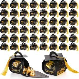 50 count Graduation Cap  Boxes, Graduation Candy Boxes  Box with Tassel for Party Favors Box Centerpieces for Tables 2025