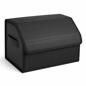Car Trunk Organizer - Trunk Organizer & Storage SUV, Premium Leather Foldable Trunk Organizer, Multi Compartment Adjustable Car Grocery Storage Box
