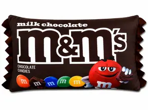 iscream M&M's Package Photoreal Print Microbead Mini Accent Decorative Pillow 12" x 7"