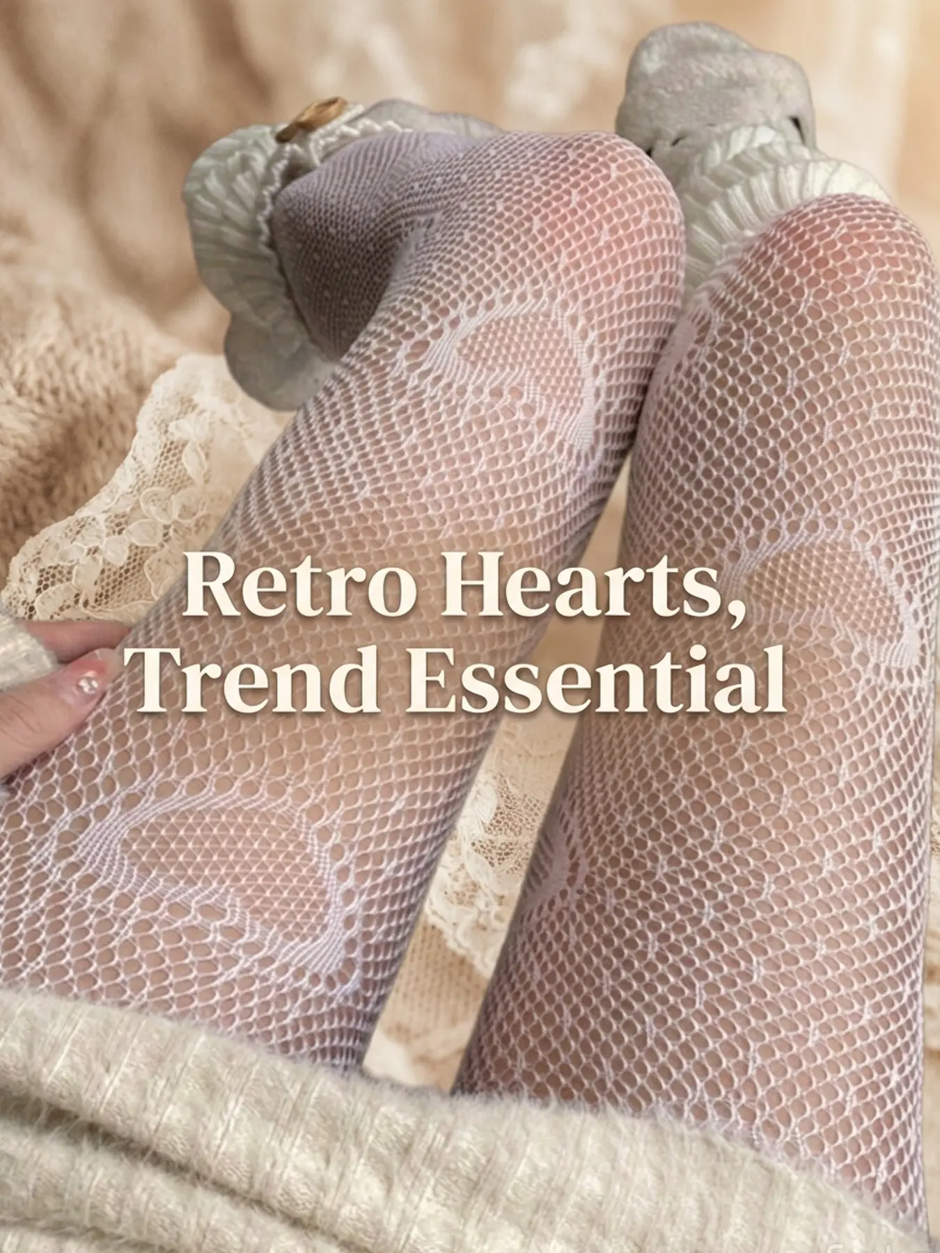 Women's Sexy Trend Essential Versatile Heart Pattern Tight Fit Fishnet Socks, 1 Pair, Casual Style, All Seasons, Sheer Design